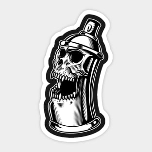 white skull can Sticker